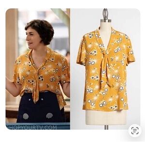 ModCloth yellow glasses blouse